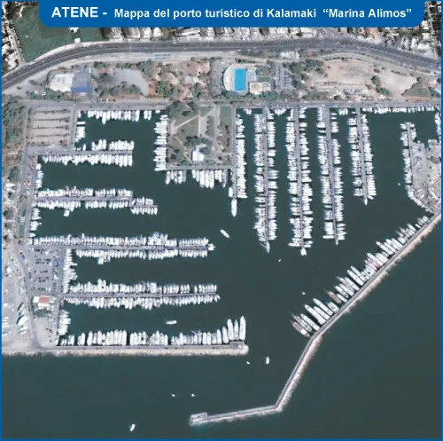 Vista aerea del porto turistico di Kalamaki 'Marina Alimos' ad Atene