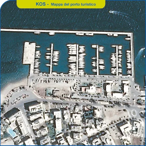 Mappa aerea del porto turistico di Kos - meeting point per le vacanze in barca a vela alle Isole del Dodecaneso